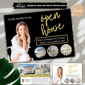 Open House per agente immobiliare, Marketing immobiliare, Cartolina immobiliare, Cartolina per agente immobiliare, Mailer immobiliare, Cartolina postale per agente immobiliare Open House, Canva