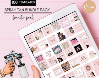 Spray Tan Instagram Templates: Esthetician Social Media (Canva)