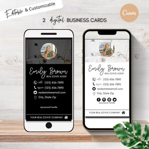 Digital Business Card Canva Template | Real Estate Business Card | Real Estate Marketing | Modern Business Card | Entrepreneur | Modern