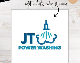 Power Washing-logo, logo voor hogedrukreiniging, logo voor hogedrukreiniging, Power Wash-logo, bedrijfslogo-branding, logo voor exterieurreiniging