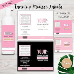 Spray Tan Artist Product Label Template | Editable Tanning Mousse Label | Cosmetic Digital Download | Pre-Made Template | Lotion Label