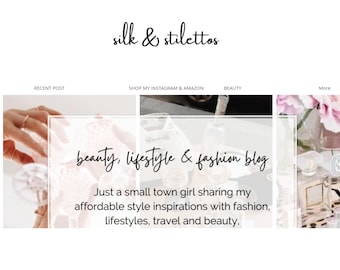WIX Blog Template - Website Design for Bloggers - WIX Blog - Wix Themes - Wix Templates - Feminine Blog Theme - Pretty Blog - Modern Blog