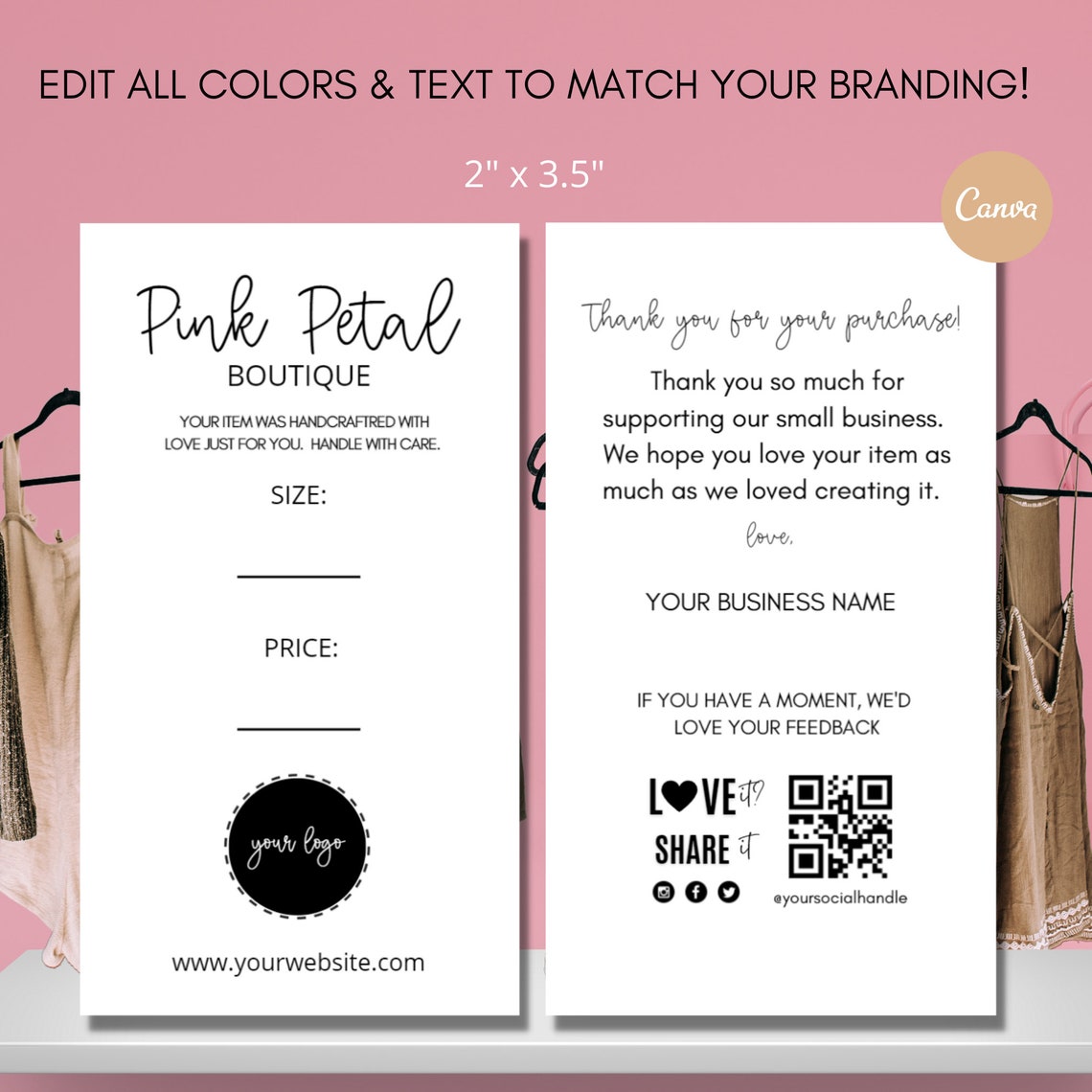 Editable Price Tag Template, Product Tags, Minimalist Product Tag ...
