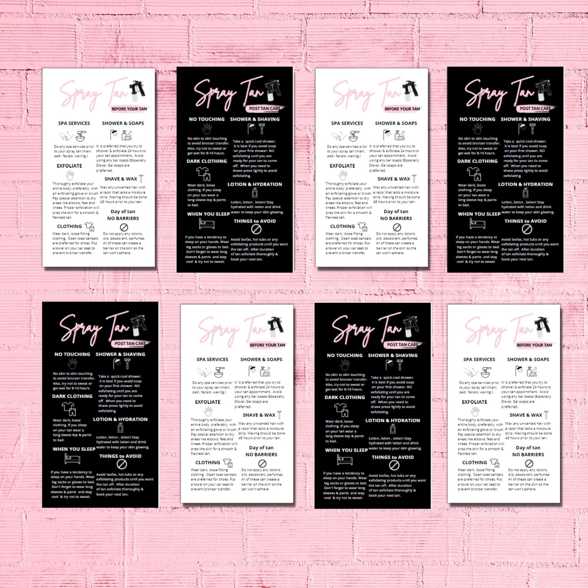 spray-tanning-pre-and-post-tan-instruction-cards-digital-download-2x3-5