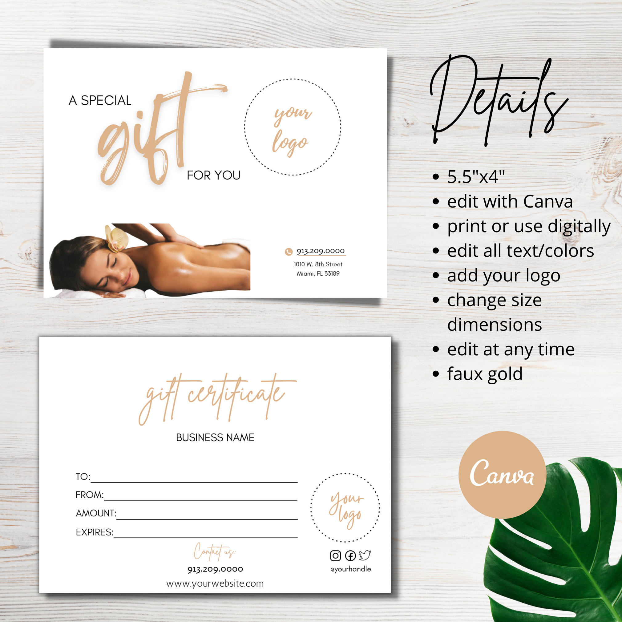 Gift Certificate Template Spa Gift Card Template Gift Etsy Gift Certificate Template Spa Gift Card Template Gift Etsy