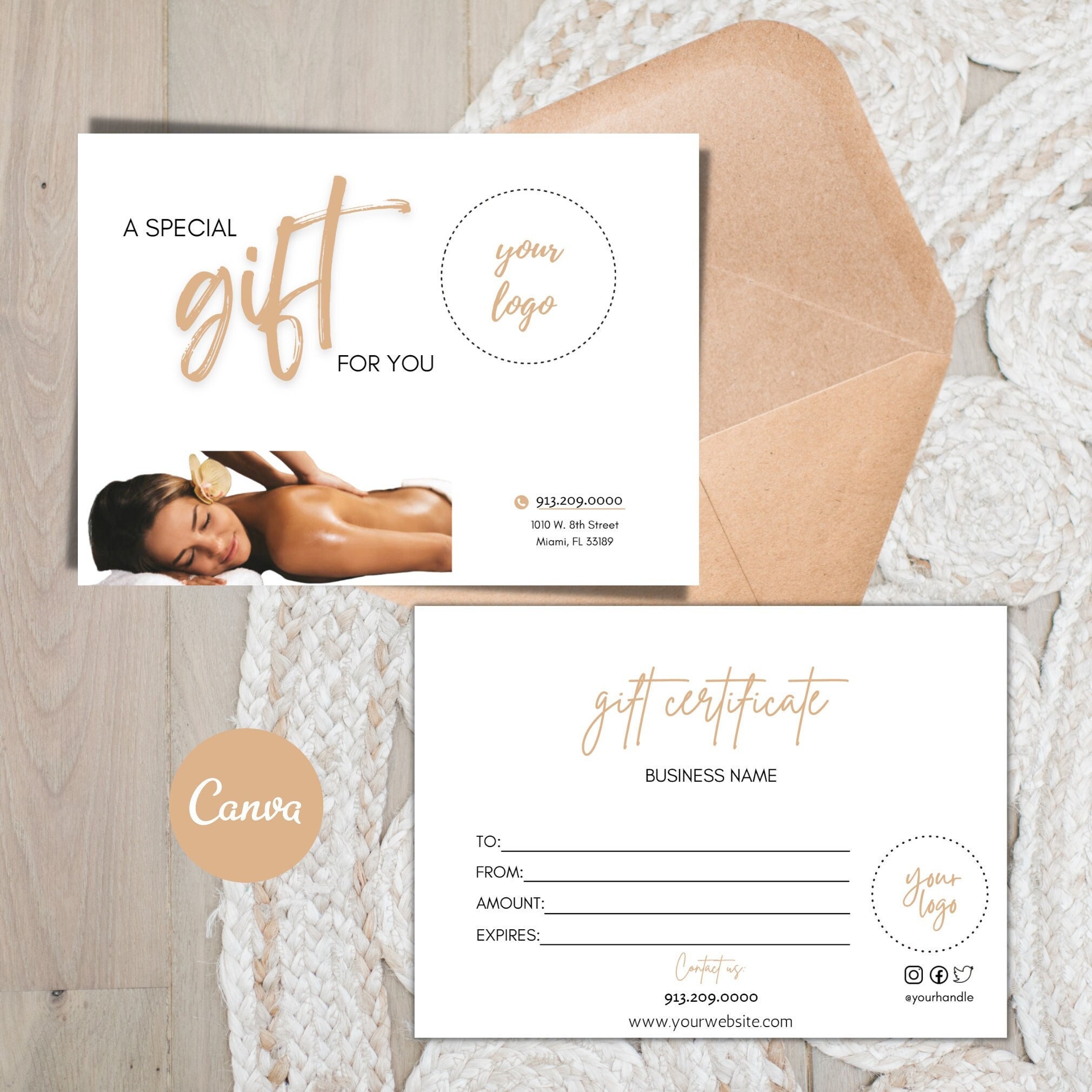 Gift Certificate Template Spa Gift Card Template Gift Etsy Gift Certificate Template Spa Gift Card Template Gift Etsy