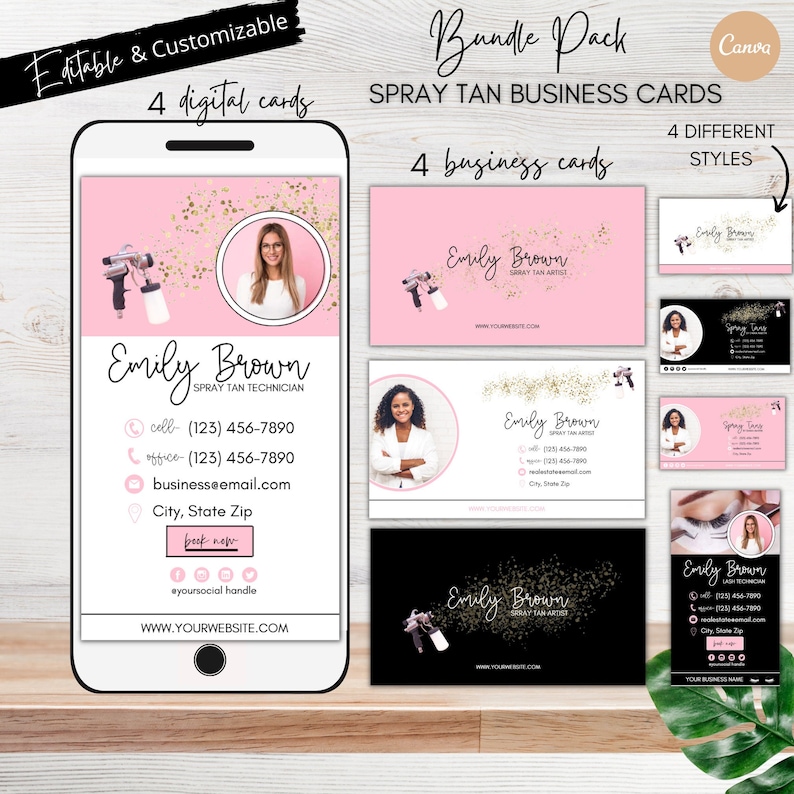 Bundle Spray Tan Business Card & Digital Card Business Card Spray Tan