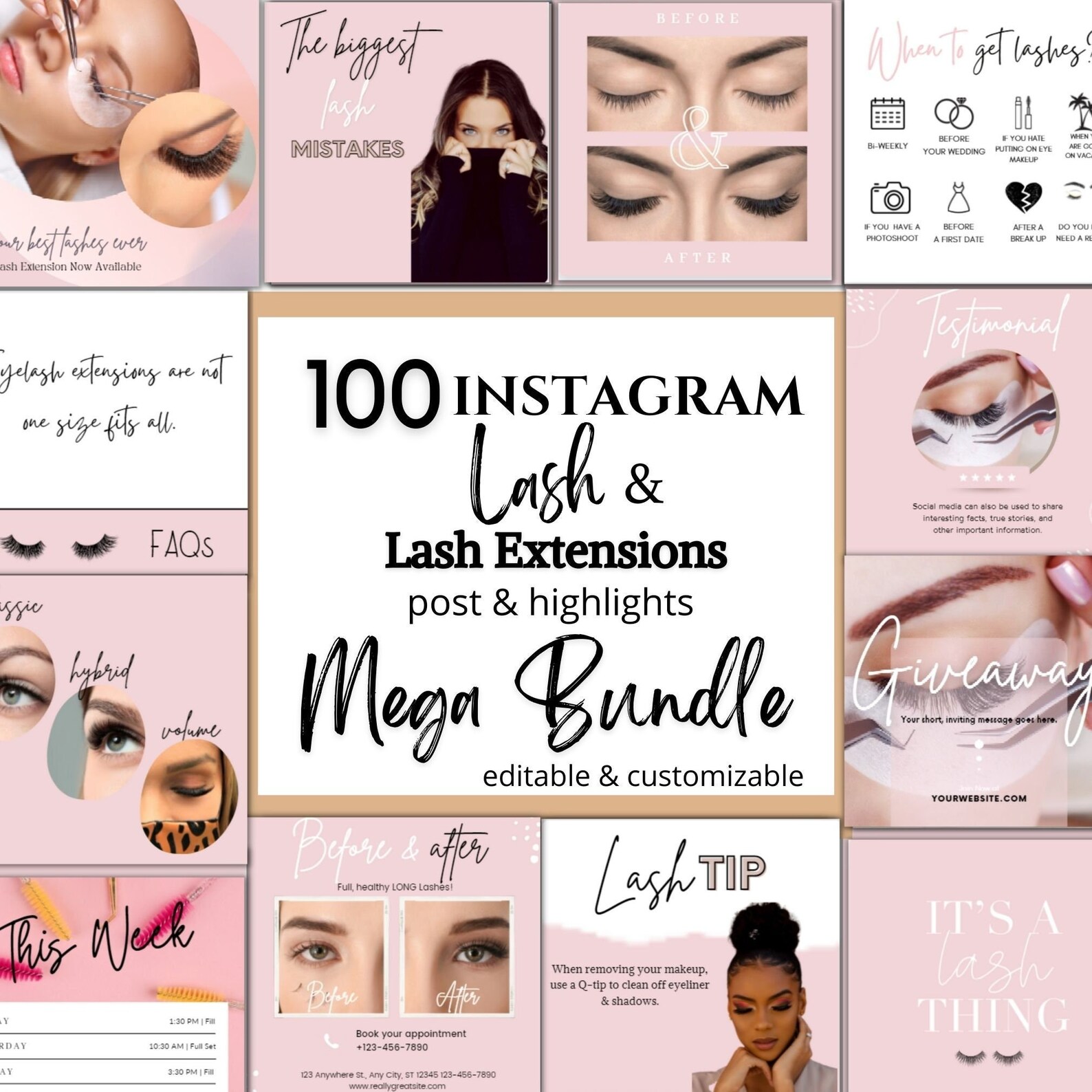 100 Lash Tech Instagram Posts, Lash Artist, Lash Social Media Posts ...