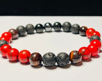 Hot Lava Gemstone Bracelet: Valentine's Gift for him/her!