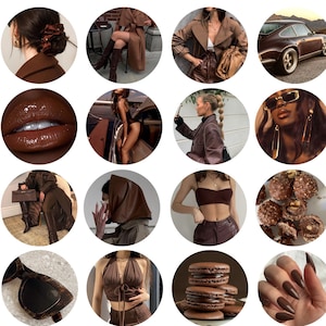 Brown Instagram Highlight Covers, Aesthetic Covers for Instagram Stories, Cocoa Instagram Story Highlight Icons, Brown Instagram Highlights