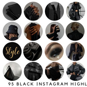 Instagram Highlight Covers, Black Instagram Highlights, Luxury Black Instagram Story Highlights, Aesthetic Instagram Story Highlight Icons