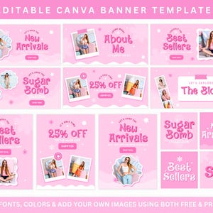 Pink Shopify Theme Boutique, Pastel Ecommerce Store Website Template, Feminine Shopify Banners Canva, Cute Custom Shopify Theme Clothing image 5