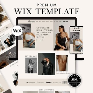 Wix Website Template for Coaches Consultants Agency, Modern Service Business Wix Website Design, Minimal Wix Social Media Manager Template
