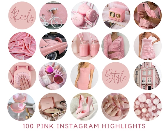 100 Pink Instagram Highlight Covers, Aesthetic Instagram Story Highlights, Instagram Story Highlight Icons, Pink Instagram Highlights Canva