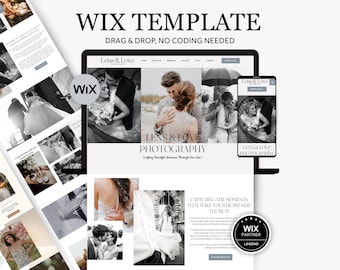 Boho Wedding Photographer Website Template, Premium Wix Photographer Portfolio, Minimal Elopement Wix Website Template, Luxury Wix Template