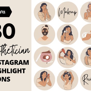 Esthetician Instagram Highlight Icons, Skincare Salon Instagram Highlight Covers, beauty & Spa Instagram Story highlights for estheticians