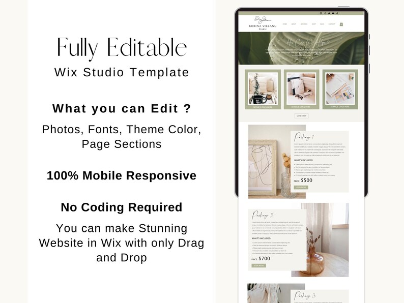 Minimal Wix Website Template, Life Coaches and Bloggers Website Template, Modern High Converting Wix Website for Service Provider, Wix Shop image 5