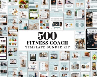 Fitness Coach Template Pack, Health & Wellness Instagram Template, Fitness Instagram Template, Nutrition Coach Branding Template Kit
