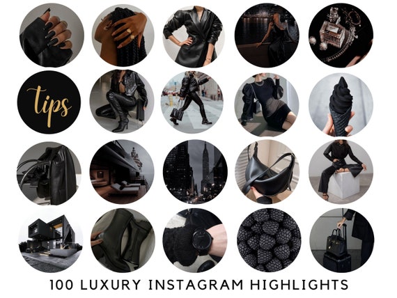 100 Black Instagram Highlight Covers Luxury Instagram Story - Etsy