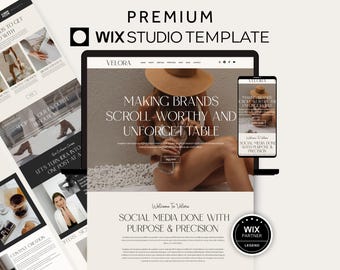 Wix Studio Website Template for Social Media Manager, Premium Wix Website Coaches, Branding Manager, Agency, Modern Service Website Design