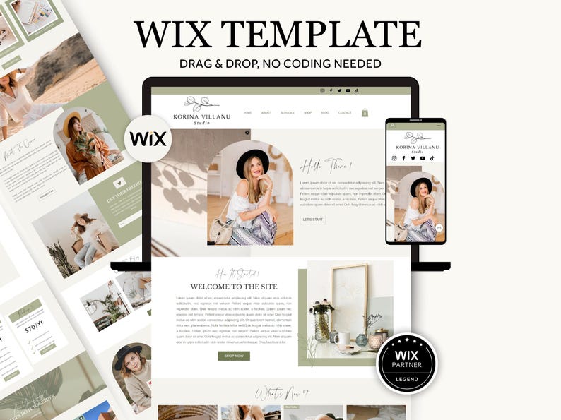 Minimal Wix Website Template, Life Coaches and Bloggers Website Template, Modern High Converting Wix Website for Service Provider, Wix Shop image 1
