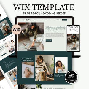 Minimal Wix Coaching Website Template, Wix Template for Life Coach, Therapist, Social Media Manager, Modern Wix Website for Service Agency