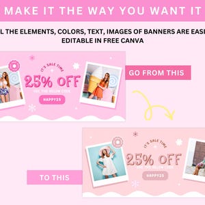 Pink Shopify Theme Boutique, Pastel Ecommerce Store Website Template, Feminine Shopify Banners Canva, Cute Custom Shopify Theme Clothing image 9