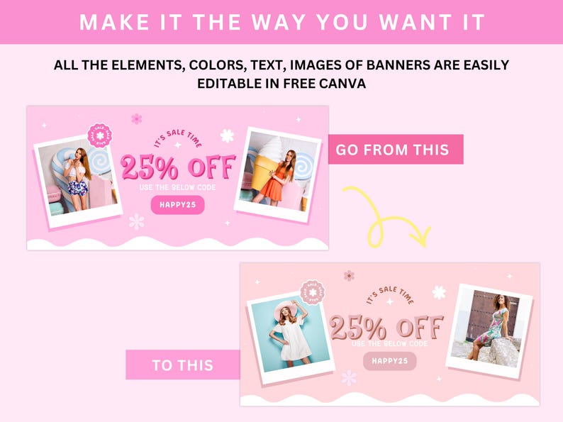 Pink Shopify Theme Boutique, Pastel Ecommerce Store Website Template, Feminine Shopify Banners Canva, Cute Custom Shopify Theme Clothing image 9