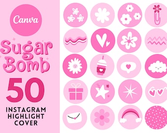 Pink Retro Instagram Highlight Covers, Pastel Covers for Instagram Stories, Feminine Cute Instagram Story Icons, Playful Instagram Branding