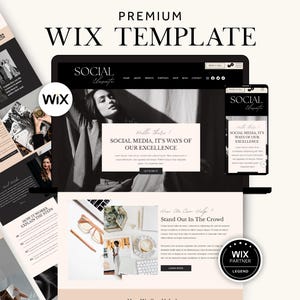 Luxury Wix Website Template Social Media Manager, Modern Wix Life Coach Template, Service Provider Brand Manager Content Creator Wix Website