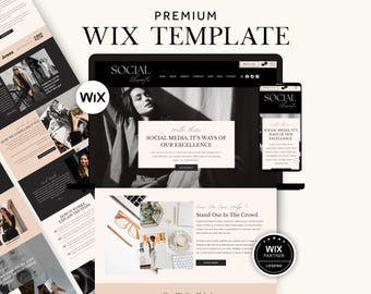 Modern Wix Website Template for Social Media Manager, Virtual Assistant, Branding Agency