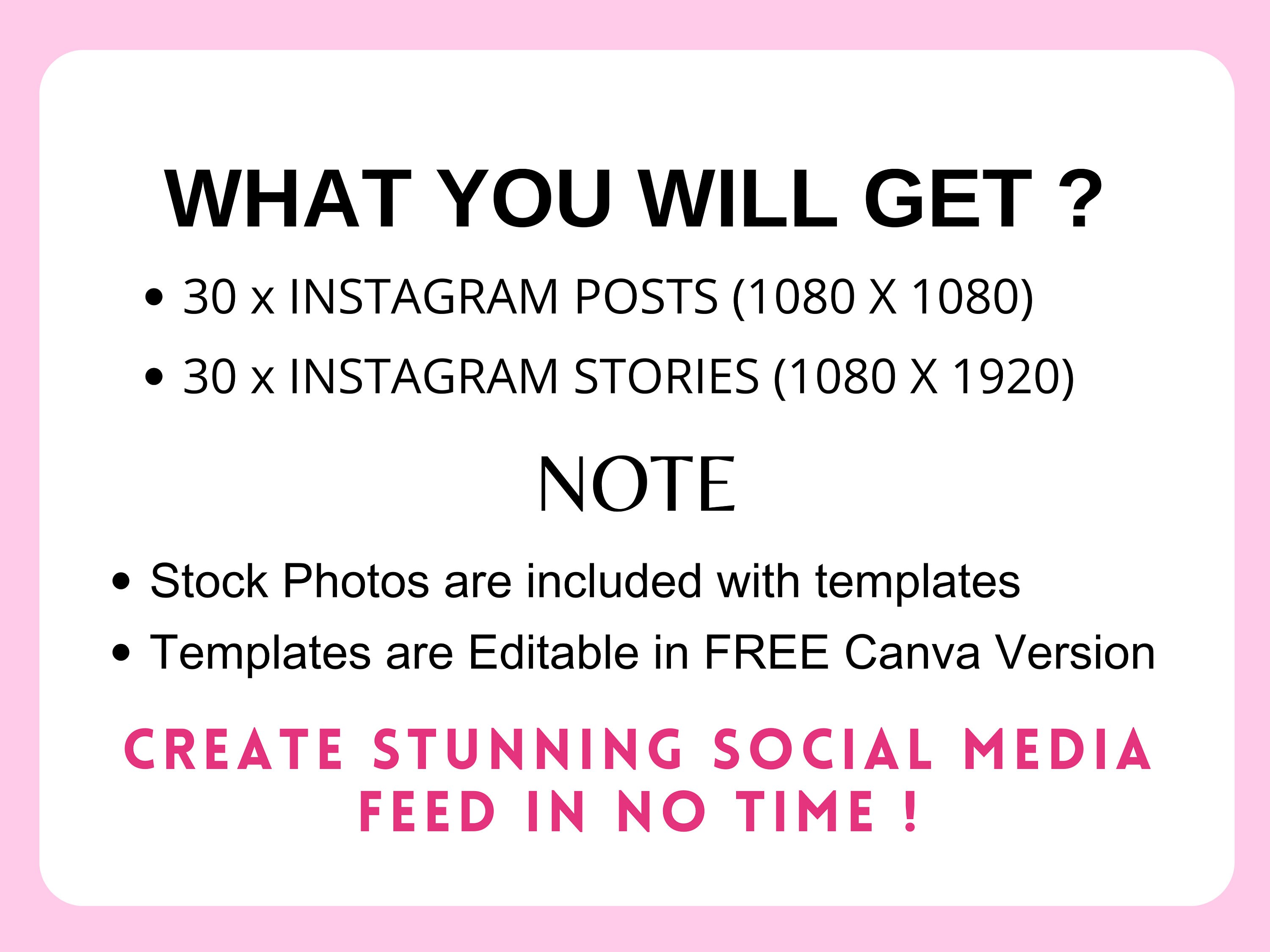 Pink Instagram Post & Story Templates Canva, Feminine Social Media ...