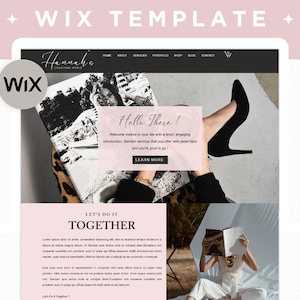 Wix Website Template, Coaching Website Template, Creative Website Design, Pink Elegant Wix Theme, Customizable Wix Ecommerce Shop Design