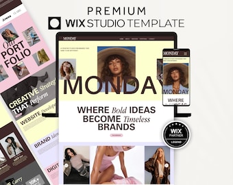 Modèle de site web Wix Studio pour agence créative, coachs, modèle Wix Studio audacieux pour entreprise de services, gestionnaire de marque de site web Wix moderne