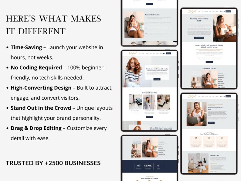 Minimalistische Wix-Website-Vorlage für Coaches, Therapeuten, Agenturen und Wix-Design-Service-Unternehmen Bild 3