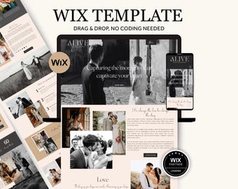 Boho Wedding Photographer Wix Website Template, Creative Photographer Portfolio, Premium Photography Website Design, Minimal Wix Website