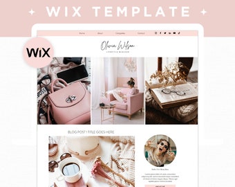 Wix Website Template, Blogging Website Template, Wix Blog Theme, Pink Wix Website Design, Creative Website Template, Wix Coaching Website