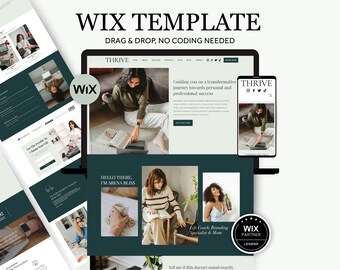 Modèle de site web minimaliste Wix, Coach, Thérapeute, Agence de branding