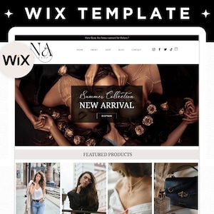 Black Ecommerce Wix Website Template: Luxury Wix Online Store Theme, Wix Template for Fashion Industry, Minimal Website Design Brand Manager