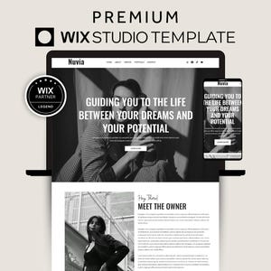 Wix Studio Life Coach Template, Minimalist Landing Page Design, Modern Wix Sales Page Brand Agency, Social Media Manager Wix Website Design