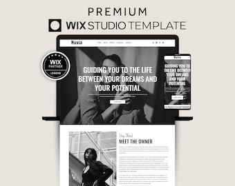 Wix Studio Life Coach Template, Minimalist Landing Page Design, Modern Wix Sales Page Brand Agency, Social Media Manager Wix Website Design