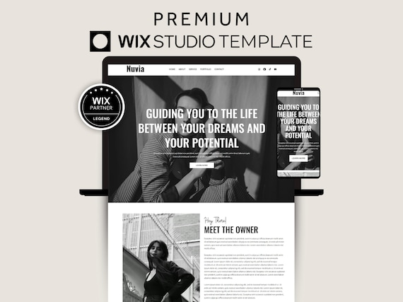 Wix Studio Life Coach Template, Minimalist Landing Page Design, Modern Wix Sales Page Brand Agency, Social Media Manager Wix Website Design