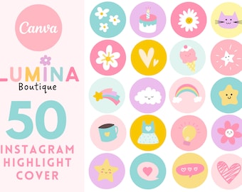 Instagram Highlight Covers, Rainbow Instagram Story Icons, Colorful Instagram Story Highlights, Pastel Covers for Instagram Stories
