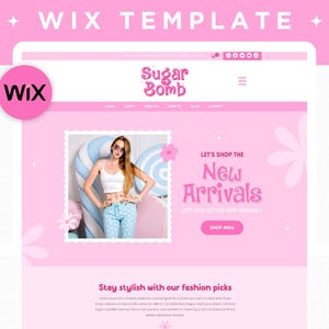 Pink Wix Website Template, Coaching Website Template, Blogger Website Theme, Creative Wix Design, Wix, Pastel Boutique Wix Shop Template