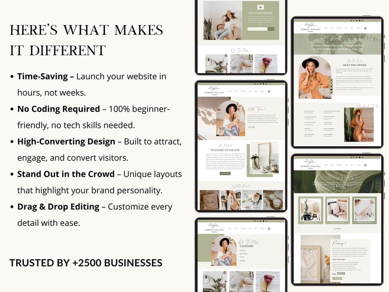 Minimal Wix Website Template, Life Coaches and Bloggers Website Template, Modern High Converting Wix Website for Service Provider, Wix Shop image 3