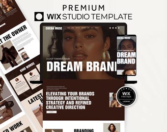 Luxury Wix Studio Website Template for Coaches, Bold Wix Studio Template Agency, Luxury Wix Website for Brand Manager & Social Media Manager
