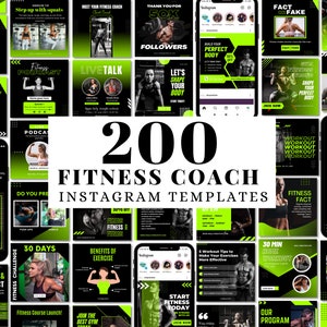 Fitness Coach Instagram Template, Fitness Social Media Posts, Nutrition Instagram Canva Template, Health & Wellness Coach Instagram Template