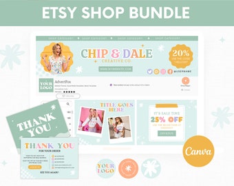 Pastel Etsy Shop Branding Kit, Etsy Banner & Listing Templates Canva, Editable Etsy Store Mockups, Etsy Banner Templates, Etsy Shop Design