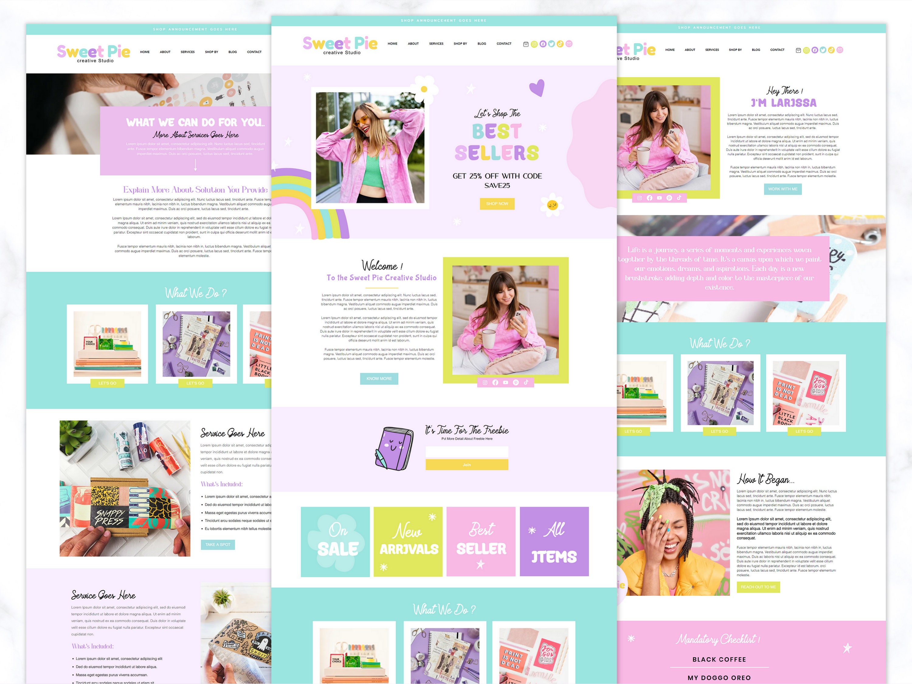 Wix Website Template, Colorful Wix Website Theme, Creative Wix Website