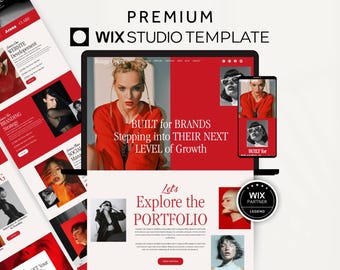 Bold Wix Studio Website Template for Agency, Coaches, Red Wix Studio Template Social Media Manager, Luxury Wix Website for Brand Manager